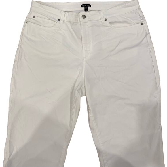 Eileen Fisher Womens White Denim straight Fit Jeans Plus Size 18 - Picture 2 of 6